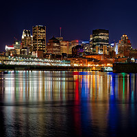 Buy canvas prints of Montreal Vieux Port at Night  by Colin Woods
