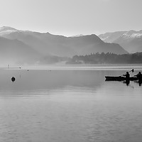 Buy canvas prints of Canoeists on Ullswater in the Lake District, Engla by Colin Woods