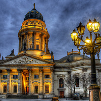 Buy canvas prints of The French Church on Gendarmenkarkt in Berlin by Colin Woods