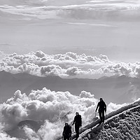 Buy canvas prints of Climbers on the Summit of Weissmies in the Swiss A by Colin Woods