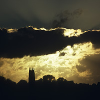 Buy canvas prints of Sunset with St Marychurch, Torquay, England by Colin Woods