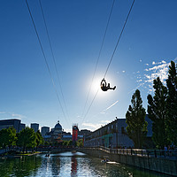 Buy canvas prints of Montreal Zipline by Colin Woods