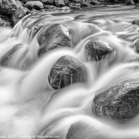 Buy canvas prints of Waterfall and wet rocks by Colin Woods