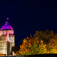 Buy canvas prints of The Price Building, Quebec City, at night by Colin Woods