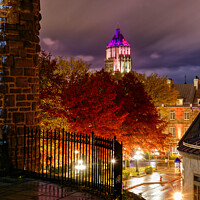Buy canvas prints of Rue St Louis and the Price Building, Quebec City, at night  by Colin Woods