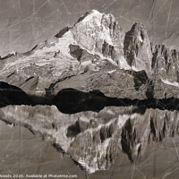 Buy canvas prints of L'Aiguillle Verte mirrored in Lac Blanc by Colin Woods