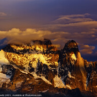 Buy canvas prints of Evening light on L'aiguille Verte by Colin Woods