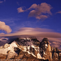 Buy canvas prints of Dramatic cloud cap on the Aiguille Verte in the French Alps by Colin Woods