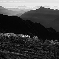 Buy canvas prints of Last light on the Glacier Du Tour by Colin Woods