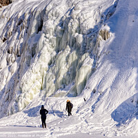 Buy canvas prints of The frozen waterfalls at Chute de la Chaudière in Quebec City by Colin Woods
