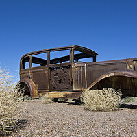 Buy canvas prints of  Tumbleweed and Rusty Car, Arizona by Arterra 