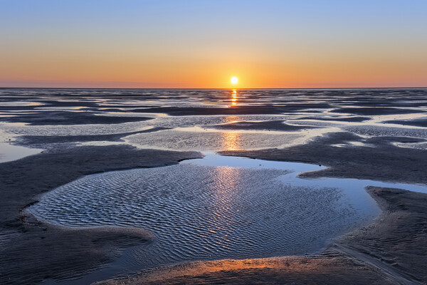 Sunset over the Wadden Sea Picture Board by Arterra 