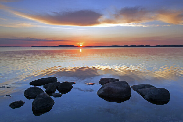 Sunset over the Baltic Sea Picture Board by Arterra 