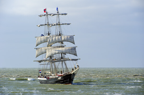 Tall Ship Mercedes Sailing the North Sea Picture Board by Arterra 