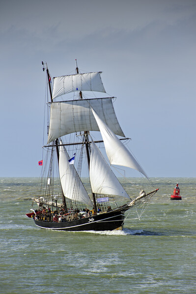 Schooner Jantje Sailing the North Sea Picture Board by Arterra 