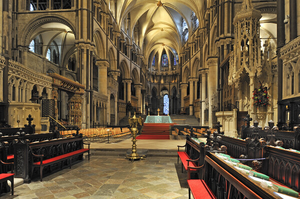 Choir Stalls at Canterbury Cathedral, Kent Picture Board by Arterra 