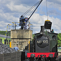 Buy canvas prints of Steam Engine Loading Coal by Arterra 