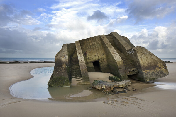 WWII Bunker on Beach, Wissant Picture Board by Arterra 