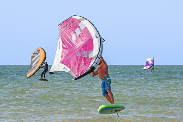 Wing Surfers at Sea Picture Board by Arterra 