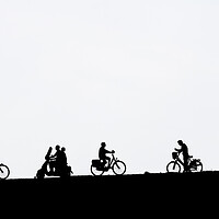 Buy canvas prints of Cyclists and Scooter by Arterra 