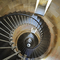 Buy canvas prints of Spiral Staircase in Lighthouse Phare des Baleines by Arterra 