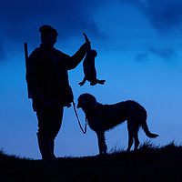 Buy canvas prints of Hunter with Hunting Dog by Arterra 