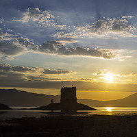Buy canvas prints of Castle Stalker at Sunset, Scotland by Arterra 