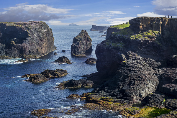 Walkers at Eshaness, Shetland Isles, Scotland Picture Board by Arterra 