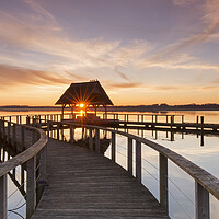 Buy canvas prints of Wooden Jetty at Sunrise by Arterra 