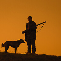 Buy canvas prints of Hunter with Dog by Arterra 