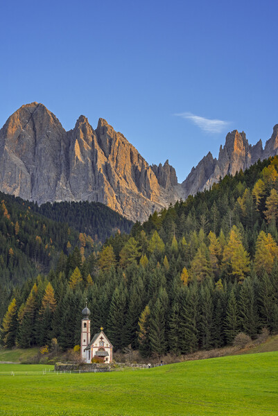 Val di Funes in Autumn, Dolomites Picture Board by Arterra 