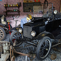 Buy canvas prints of 1921 Ford Model T Oldtimer in Garage by Arterra 