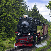 Buy canvas prints of Steam Train Neubaulokomotive in the Harz National Park by Arterra 
