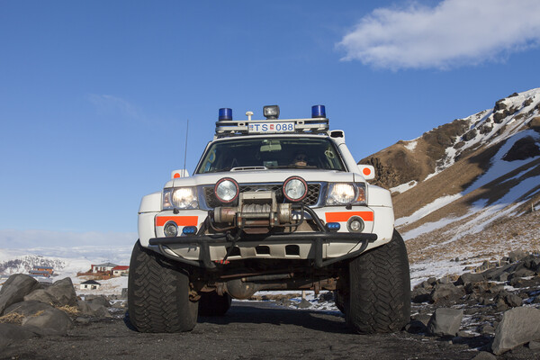 Police Nissan Patrol SUV in Iceland Picture Board by Arterra 