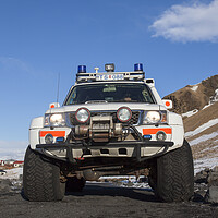 Buy canvas prints of Police Nissan Patrol SUV in Iceland by Arterra 