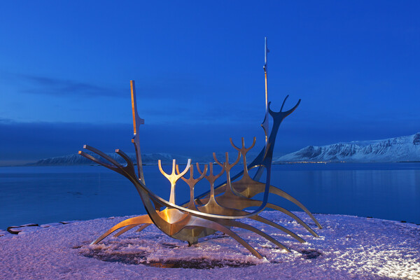Sun Voyager in Winter, Iceland Picture Board by Arterra 