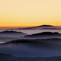 Buy canvas prints of Hills in the Mist at Sunrise by Arterra 