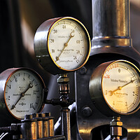 Buy canvas prints of Vintage Pressure Gauges of Steam Engine by Arterra 