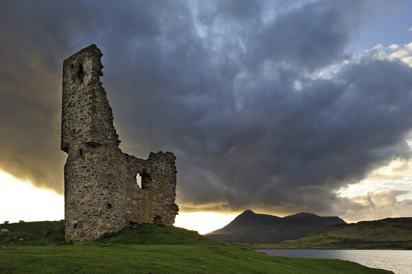Ardvreck Castle at Sunset, Scotland Picture Board by Arterra 
