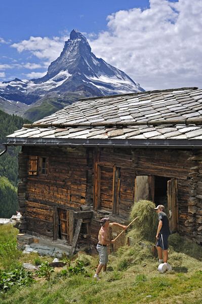 Granary and the Matterhorn in Valais, Switzerland Picture Board by Arterra 