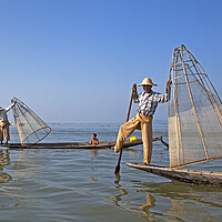 Buy canvas prints of Fishing on Lake Inle, Myanmar by Arterra 