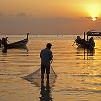 Buy canvas prints of Koh Tao at Sunset, Thailand by Arterra 