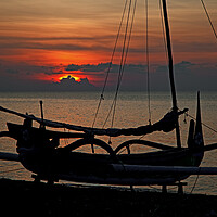 Buy canvas prints of Indonesian Jukung at Sunset, West Java by Arterra 