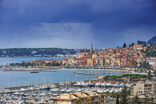 Menton Port along the French Riviera Picture Board by Arterra 