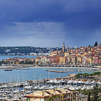 Buy canvas prints of Menton Port along the French Riviera by Arterra 