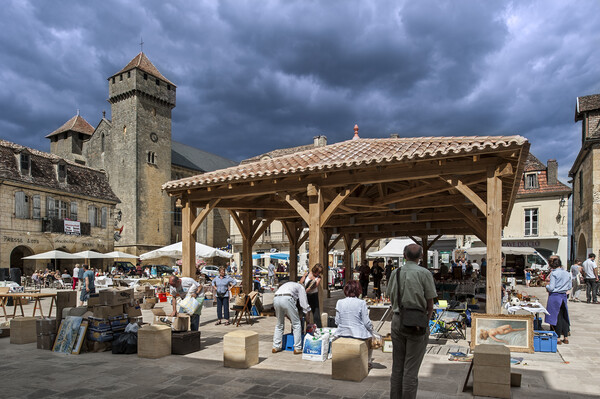 Market Day at Beaumont-du-Périgord, Dordogne Picture Board by Arterra 
