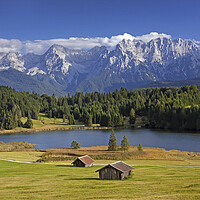 Buy canvas prints of Karwendel Mountain Range and Lake Gerold by Arterra 