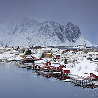 Buy canvas prints of Fishing Village Reine in Winter, Lofoten, Norway by Arterra 