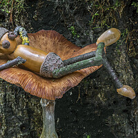 Buy canvas prints of Lazy Acorn Man on Mushroom by Arterra 
