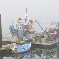 Buy canvas prints of Fishing Boat in Thick Fog by Arterra 